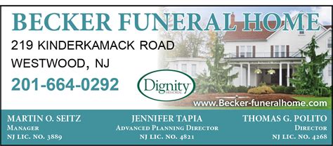 becker funeral home westwood nj